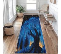 Générique Tapis de Couloir Arbre de Vie, Tapis de Couloir Long Antidérapant 80x250, Galaxie Ciel Étoilé, Tapis Cuisine Motif Fantaisie Mystique, pour Cuisine Salon Chambre Couloir Entrée AWm28