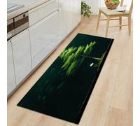 Générique Tapis de Couloir Doux 40 x 120 cm, Tapis de Passage Poil Ras Minimalisme - Antidérapant Coureur Entree Interieur Long Decoratif Forêt Arbres Fleurs pour Entrée Cuisine et Chambre