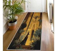 Générique Tapis de Couloir Égypte Antique Or Long Doux Antidérapant 60x150 Carpet Cuisine Yeux Mystique Égyptien Lavable en Machine Tapis d'entrée Intérieur pour Couloir, Passage Poil Ras RugRi416