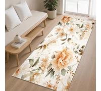 Générique Tapis de Couloir Fleur Aquarelle 50x150 cm, Tapis de Passage Motif Floral Vintage pour Cuisine Salon Chambre Balcon Entrée Interieur, Antidérapant et Lavable