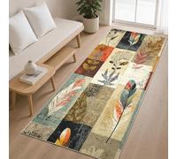 Générique Tapis de Couloir Fleurs Bohème 65x240 cm, Tapis de Passage Patchwork Retro pour Cuisine Salon Chambre Balcon Entrée Interieur, Antidérapant et Lavable