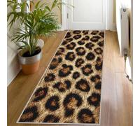 Générique Tapis de Couloir Imprimé Léopard Long Doux Antidérapant 80x200 Carpet Cuisine Guépard Brun Lavable en Machine Tapis d'entrée Intérieur pour Couloir, Passage Poil Ras RugTp512