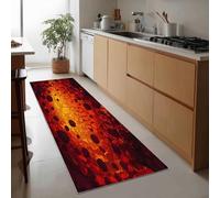 Générique Tapis de Couloir Long Antidérapant 60 x 150 cm, Tapis de Passage Fantaisie Lave Enfer Sombre Lavable et Doux à Poil Ras pour Passage Chambre Cuisine Entrée Intérieure, Rouge