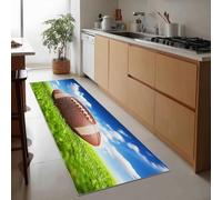 Générique Tapis de Couloir Long Antidérapant 60 x 180 cm, Tapis de Passage Réaliste Sport Rugby Prairie Lavable et Doux à Poil Ras pour Passage Chambre Cuisine Entrée Intérieure, Bleu