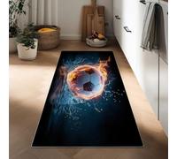 Générique Tapis de Couloir Long Antidérapant 90 x 180 cm, Tapis de Passage Mystérieux Fantaisie Sports Football Lavable et Doux à Poil Ras pour Passage Chambre Cuisine Entrée Intérieure, Bleu Foncé