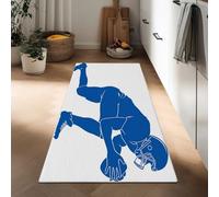 Générique Tapis de Couloir Passage Long 40 x 120 cm, Tapis Coureur Blanc à Poils Courts Lavable Antidérapant Moderne Sport Rugby Simple pour Cuisine Chambre Entrée Salle de Buanderie