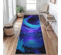 Générique Tapis de Couloir Univers Planète, Tapis de Couloir Long Antidérapant 80x250, Espace Galaxie, Tapis Cuisine Motif Paysage Fantaisie, pour Cuisine Salon Chambre Couloir Entrée, Js197il