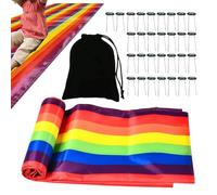 Générique Tapis De Course Team Building - 11 M | Tapis De Team Building | Tissu Coulissant Arc-en- | Tapiss De Toboggan Aquatique Extérieur en | Jouet Coulissant pour Pelouse D'arrière-Cour pour