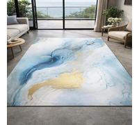 Générique Tapis de décoration,Abstrait Moderne Bleu, Jaune, Blanc, 70 x 120 cm, Tapis pour Salon Descente de lit Chambre, Couloir Halls D'EntréE, Cuisines, Buanderies