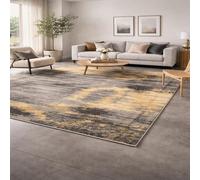 Générique Tapis de décoration,Abstrait Moderne Ocre Jaune, Gris, Noir, Blanc, 110 x 180 cm, Tapis Poils Courts Salon Chambre, Table Chaises Salle à Manger Décoration,