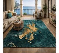 Générique Tapis de décoration,Abstrait Moderne Vert Jaune, 70 x 120 cm, Tapis pour Salon Descente de lit Chambre, Couloir Halls D'EntréE, Cuisines, Buanderies