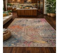 Générique Tapis de décoration,Abstrait Multicolore Orange, Bleu, Jaune, Beige, Noir, 80 x 120 cm, Tapis de Couloir Salon Chambre Cuisine Balcon, Paillasson Entree, Runners for Hallway