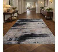 Générique Tapis de décoration,Abstrait Noir, Gris, Marron, 70 x 120 cm, Tapis pour Salon Descente de lit Chambre, Couloir Halls D'EntréE, Cuisines, Buanderies