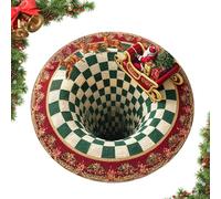 Générique Tapis De Décoration De Noël | Tapis De Porte Rond Doux Antidérapant | Moquette à Illusion d'Optique pour Sol et,pour Salle de Bain Entrée Maison Chambre Séjour Cuisine