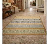 Générique Tapis de décoration,Géométrique Oriental Jaune Noir Bleu Vert Beige Blanc, 70 x 100 cm, Tapis d'entrée d'intérieur Couloir, Salon, Chambre à Coucher, Canapé, Hallway Carpets