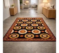 Générique Tapis de décoration,Jaune Oriental, Marron, Beige, Noir, Rouge, 70 x 100 cm, Tapis d'entrée d'intérieur Couloir, Salon, Chambre à Coucher, Canapé, Hallway Carpets