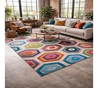 Générique Tapis de décoration, Moderne Bleu, Vert, Gris, Rouge, Orange, Rose, Beige, 80 x 120 cm, Tapis de Couloir Salon Chambre Cuisine Balcon, Paillasson Entree, Runners for Hallway