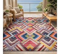 Générique Tapis de décoration, Moderne coloré, Bleu, Rouge, Jaune, Vert, Rose, Gris, Beige, 140 x 200 cm, Tapis pour Salon, Chambre à Coucher, Salle à Manger, Salle de séjour, Cuisine, Hall