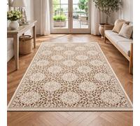 Générique Tapis de décoration,Motif Floral Oriental Beige, Marron, Bleu, 70 x 100 cm, Tapis d'entrée d'intérieur Couloir, Salon, Chambre à Coucher, Canapé, Hallway Carpets