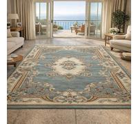 Générique Tapis de décoration,Motif Floral Oriental Bleu, Beige, Marron, Vert, 70 x 100 cm, Tapis d'entrée d'intérieur Couloir, Salon, Chambre à Coucher, Canapé, Hallway Carpets