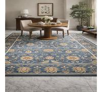 Générique Tapis de décoration,Motif Floral Oriental Bleu, Beige, Rouge, Jaune, 70 x 100 cm, Tapis d'entrée d'intérieur Couloir, Salon, Chambre à Coucher, Canapé, Hallway Carpets
