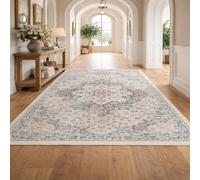 Générique Tapis de décoration,Motif Floral Oriental Bleu, Blanc, Rose, Orange, Jaune, 70 x 100 cm, Tapis d'entrée d'intérieur Couloir, Salon, Chambre à Coucher, Canapé, Hallway Carpets