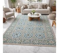 Générique Tapis de décoration,Motif Floral Oriental Bleu, Vert, Blanc, Violet, 70 x 100 cm, Tapis d'entrée d'intérieur Couloir, Salon, Chambre à Coucher, Canapé, Hallway Carpets