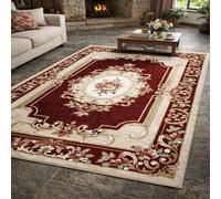 Générique Tapis de décoration,Motif Floral Oriental Rouge, Beige, Jaune, 70 x 100 cm, Tapis d'entrée d'intérieur Couloir, Salon, Chambre à Coucher, Canapé, Hallway Carpets