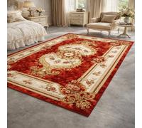 Générique Tapis de décoration,Motif Floral Oriental Rouge, Jaune et Beige, 70 x 100 cm, Tapis d'entrée d'intérieur Couloir, Salon, Chambre à Coucher, Canapé, Hallway Carpets