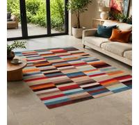 Générique Tapis de décoration,Motifs Modernes Bleu, Rouge, Orange, Beige, Blanc, Noir, 70 x 120 cm, Tapis pour Salon Descente de lit Chambre, Couloir Halls D'EntréE, Cuisines, Buanderies