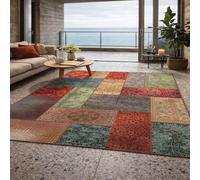 Générique Tapis de décoration, Oriental à Motifs Rouge, Vert, Jaune, Beige, Gris, Marron, Bleu, 160 x 230 cm, Tapis Chambre à Coucher Salle à Manger Salle de réunion Maternelle Bureau,