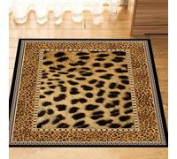 Générique Tapis de décoration,Tapis de Sol Moderne à imprimé léopard, Jaune, 130 x 130 cm, Tapis Poils Ras Decoratif pour Fauteuil Pouf Salon Moderne Chambre Adulte ou Ado