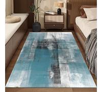 Générique Tapis de décoration,Teal Noir Gris Blanc Abstract Moderne,Bleu,70 x 120 cm, Tapis pour Salon Descente de lit Chambre, Couloir Halls D'EntréE, Cuisines, Buanderies