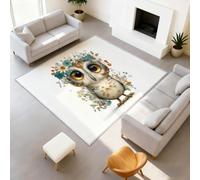 Générique Tapis de Dessin Animé Animal Animation 3D Garçons Filles Adolescents Tapis de Chouette Fleurs Antidérapant Flanelle Tapiss pour Salon Chambre à Coucher Chambre d'enfant 60 x 90 cm