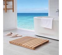 Générique Tapis de Douche antidérapant en Bois de Teck pour intérieur et extérieur, Tapis de Bain Robuste pour Douche, Tapis de Sol en Bois pour Salle de Bain, Baignoire, Spa, Sauna, Jardin,
