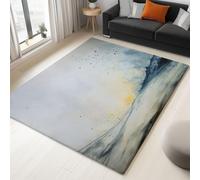 Générique Tapis de Gris Clair Imprimé, Texture Vieillie Peinture Encre Tapis Poil Court, Tapis Doux Antidérapant, Léger Résistant pour Salon Chambre à Coucher Salle à Manger Décoration 80 x 150 cm