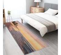 Générique Tapis de Passage Couloir Cuisine Long Antiderapant for Salon Chambre Entree, Tapis à Motif de Coucher De Soleil Naturel Littoral 60 x 240 cm Rectangle, Couleur Orange