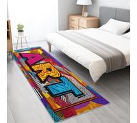 Générique Tapis de Passage Couloir Cuisine Long Antiderapant for Salon Chambre Entree, Tapis à Motif de Lettres d'art Abstrait 60 x 240 cm Rectangle, Coloré