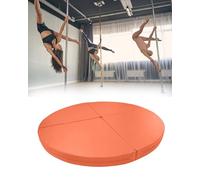 Générique Tapis de Pole Dance Circulaire Haut de Gamme - Tapis d'exercice de sécurité, imperméable et Pliable, épais de 3/5 cm, pour Pole Fitness et Yoga (Orange, 150 cm x 5 cm, 59"x2")