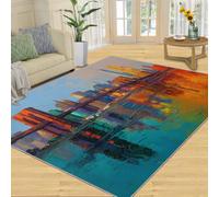 Générique Tapis de Pont de Brooklyn - Lavable - Motif Horizon de Manhattan - Moquette Douce et antidérapante pour Salon, Chambre à Coucher, Chevet, Table à Manger - 140 x 200 cm