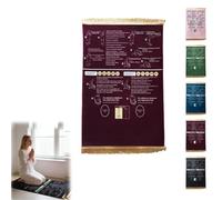 Générique Tapis De Prière Guidé Bilingue pour Pratique De Salah pour Nouveaux Musulmans Convertis Et Enfants, Apprentissage Étape par Étape pour Maison Et Voyage(Rouge,50_x_90_cm)