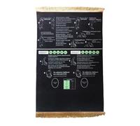 Générique Tapis De Prière Guidé Bilingue pour Pratique De Salah pour Nouveaux Musulmans Convertis Et Enfants, Apprentissage Étape par Étape pour Maison Et Voyage (Black, 80x120cm)
