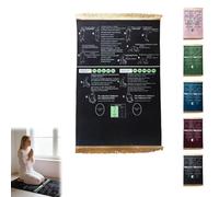 Générique Tapis De Prière Guidé Bilingue pour Pratique De Salah pour Nouveaux Musulmans Convertis Et Enfants, Apprentissage Étape par Étape pour Maison Et Voyage (Noir, 80 * 120cm)