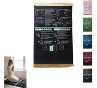 Générique Tapis De Prière Guidé Bilingue pour Pratique De Salah pour Nouveaux Musulmans Convertis Et Enfants, Apprentissage Étape par Étape pour Maison Et Voyage (Noir, 70 * 110cm)