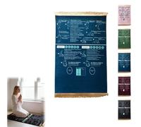 Générique Tapis De Prière Guidé Bilingue pour Pratique De Salah pour Nouveaux Musulmans Convertis Et Enfants, Apprentissage Étape par Étape pour Maison Et Voyage(Bleu,80_x_120_cm)