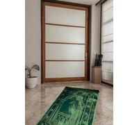 Générique Tapis de Prière Musulman Épais en Velours - 120 x 80 cm - Grand Tapis Confortable et Moelleux - Soulage Les Genoux - Design Élégant - pour Maison ou Mosquée (Vert)