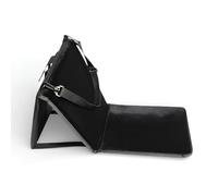 Générique Tapis de Prière Pliable avec Dossier et Bandoulière Noir - Format Compact 30x39 cm - Velours Rembourré Confortable - Utilisation Intérieure et Extérieure - avec Sac de Rangement