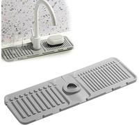Générique Tapis de Robinet pour Évier de Cuisine - Protection Anti-Éclaboussures en Silicone à Séchage Rapide, Tapis Absorbant Multifonction pour Comptoir et Salle de Bain (Gris)