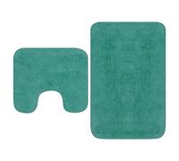 Générique Tapis de Salle de Bain 2 pcs Tissu Turquoise,Accessoires de Salle de Bain,Tapis de Bain & Fonds de baignoire-133236