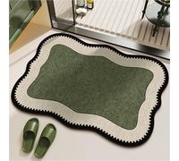 Générique Tapis de Salle de Bain antidérapant, Tapis de Bain à Chevrons Vert foncé avec Bords profilés, Tapis de Douche Absorbant l'eau à séchage Rapide(Wavy,40x60cm)